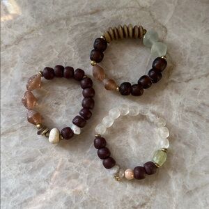🤍New🤍 Sunny Honey Beaded Bracelet Set of 3